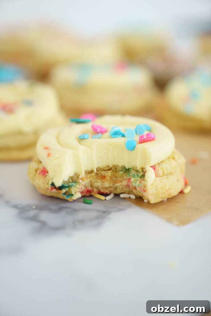 Birthday cake cookies before frosting
