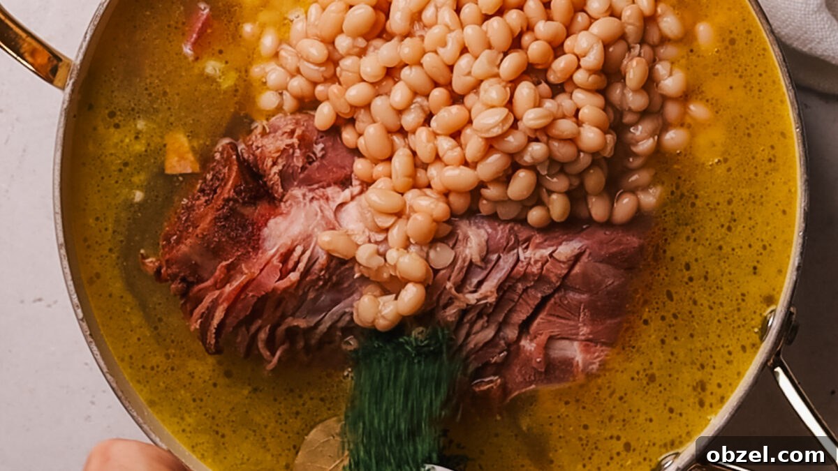 Step 3 for making ham bone soup