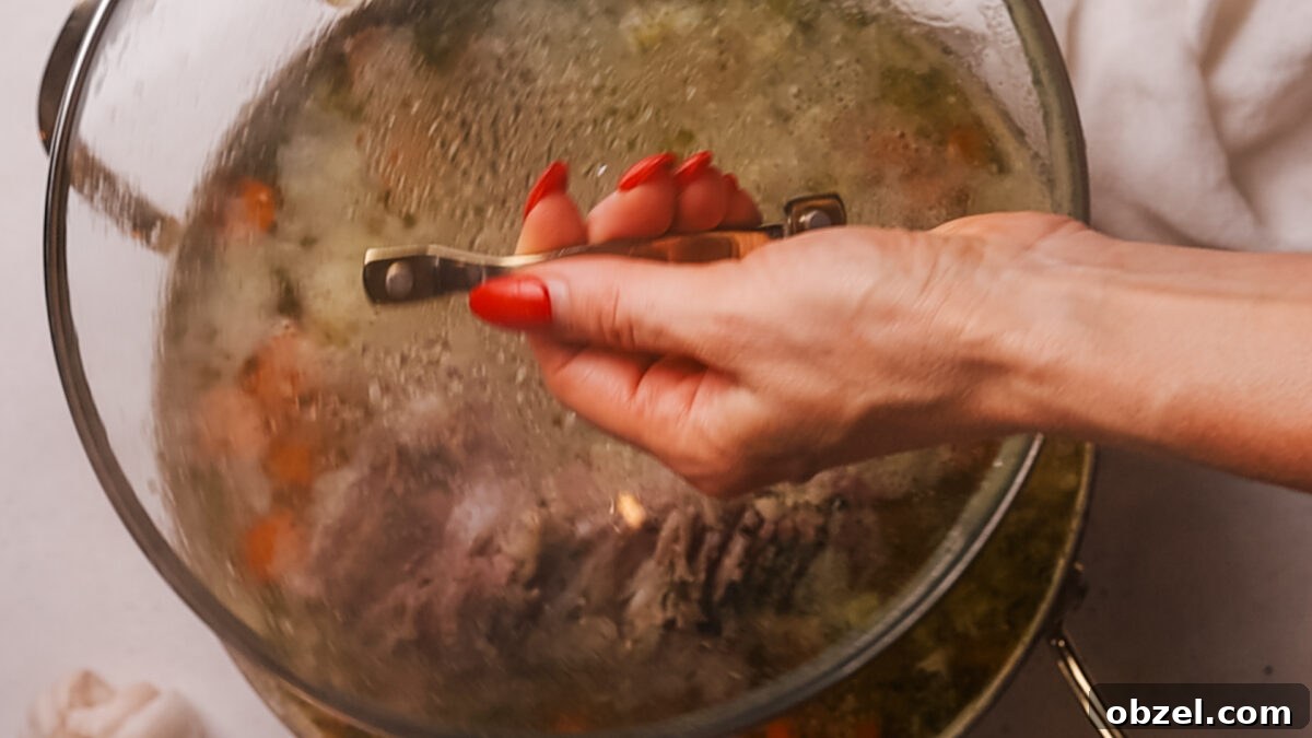 Step 4 for making ham bone soup