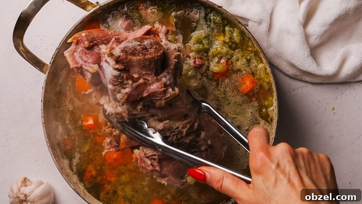 Step 5 for making ham bone soup