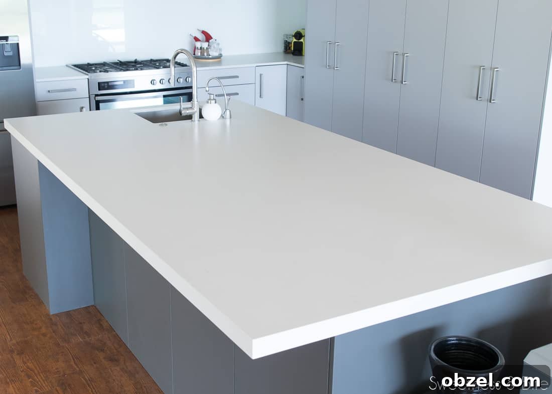 Kitchen Renovation and New Cake Pantry Reveal 16 The Caesarstone bench on the large kitchen island.