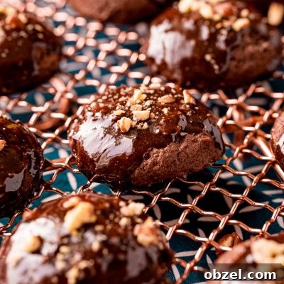 Texas Sheet Cake Cookies with Fudgy Chocolate Frosting 7 texas sheet cake cookies on a copper wire rack
