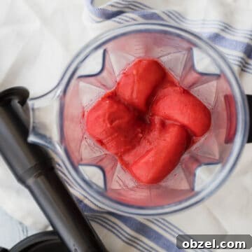 Homemade Strawberry Puree for Babies 10 strawberry puree in a vitamix blender