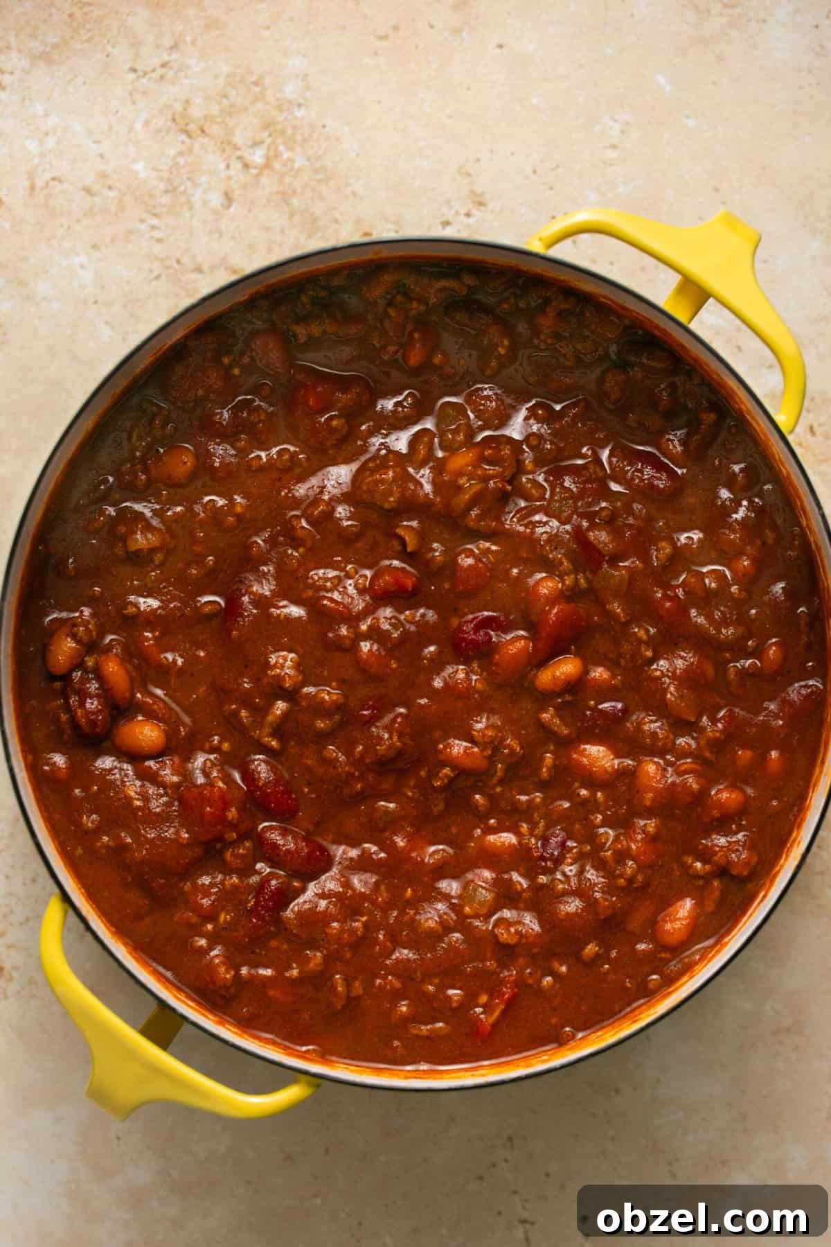 beef chili in dutch oven