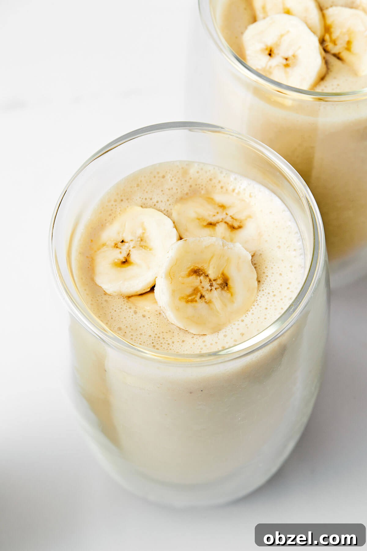 Cup of banana smoothie