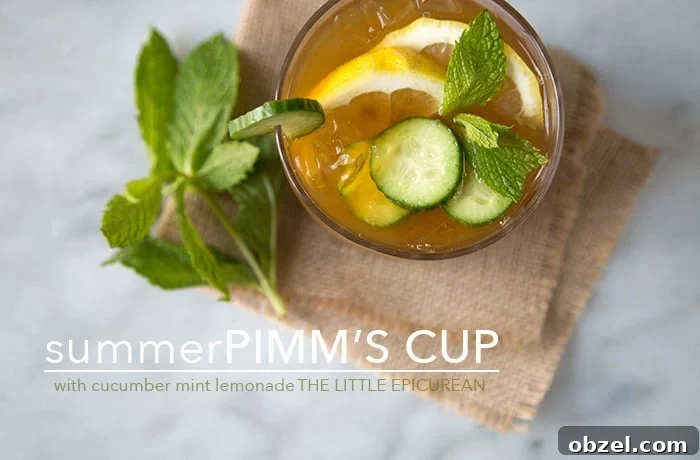 Summer Pimms Cup Cocktail Recipe 2 Summer Pimm's Cup with cucumber mint lemonade