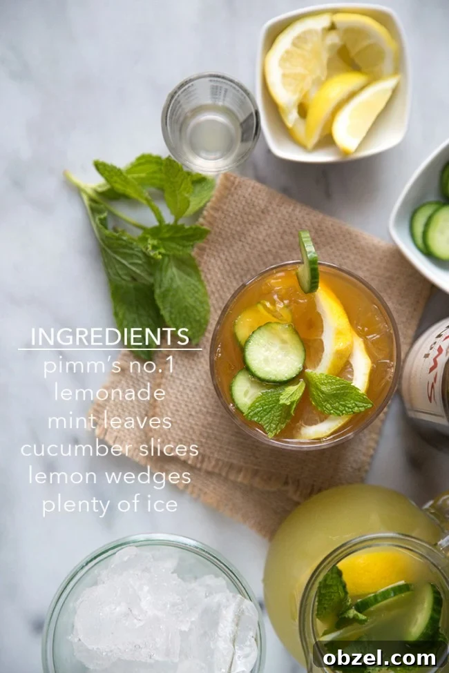 Summer Pimms Cup Cocktail Recipe 3 Summer Pimm's Cup with cucumber mint lemonade