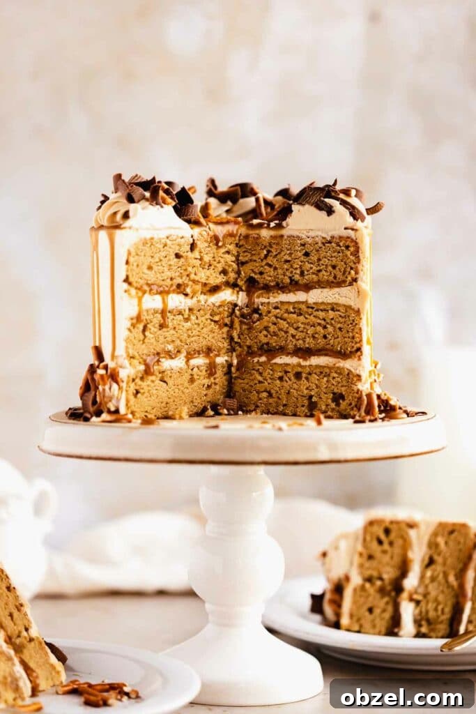 Cut open butterscotch cake