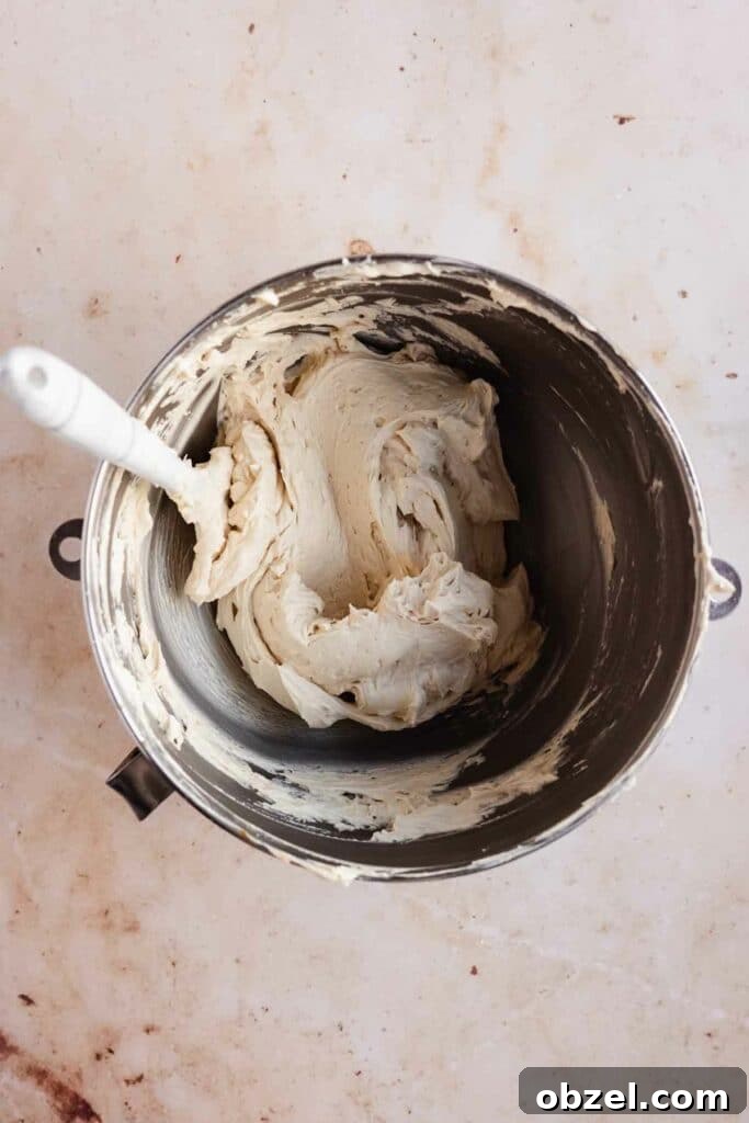 The finished butterscotch buttercream