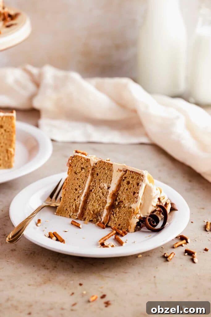 Serving a slice of butterscotch cake