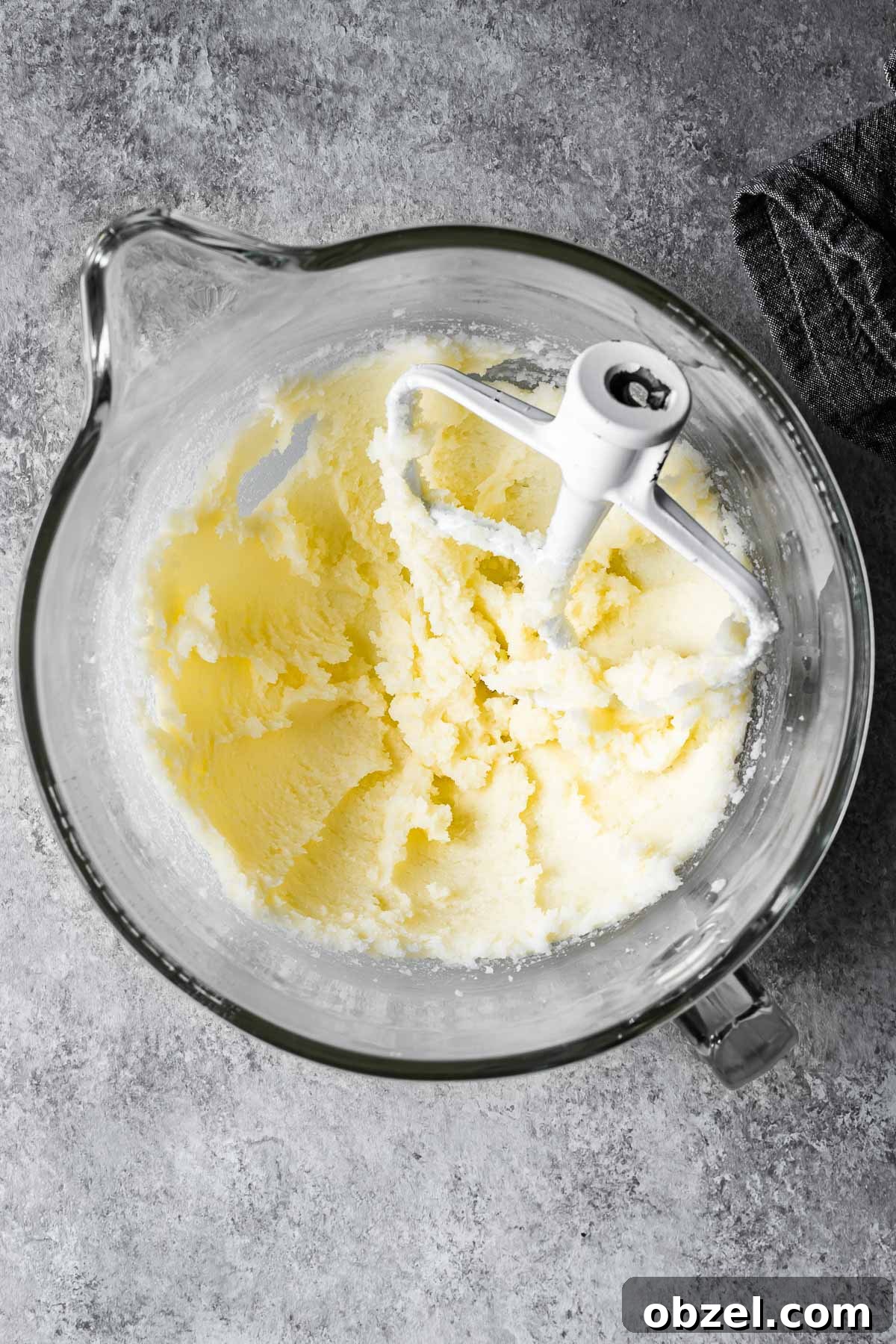 Matcha White Chocolate Cookies Recipe 5 Creamed butter and sugar in a mixing bowl.