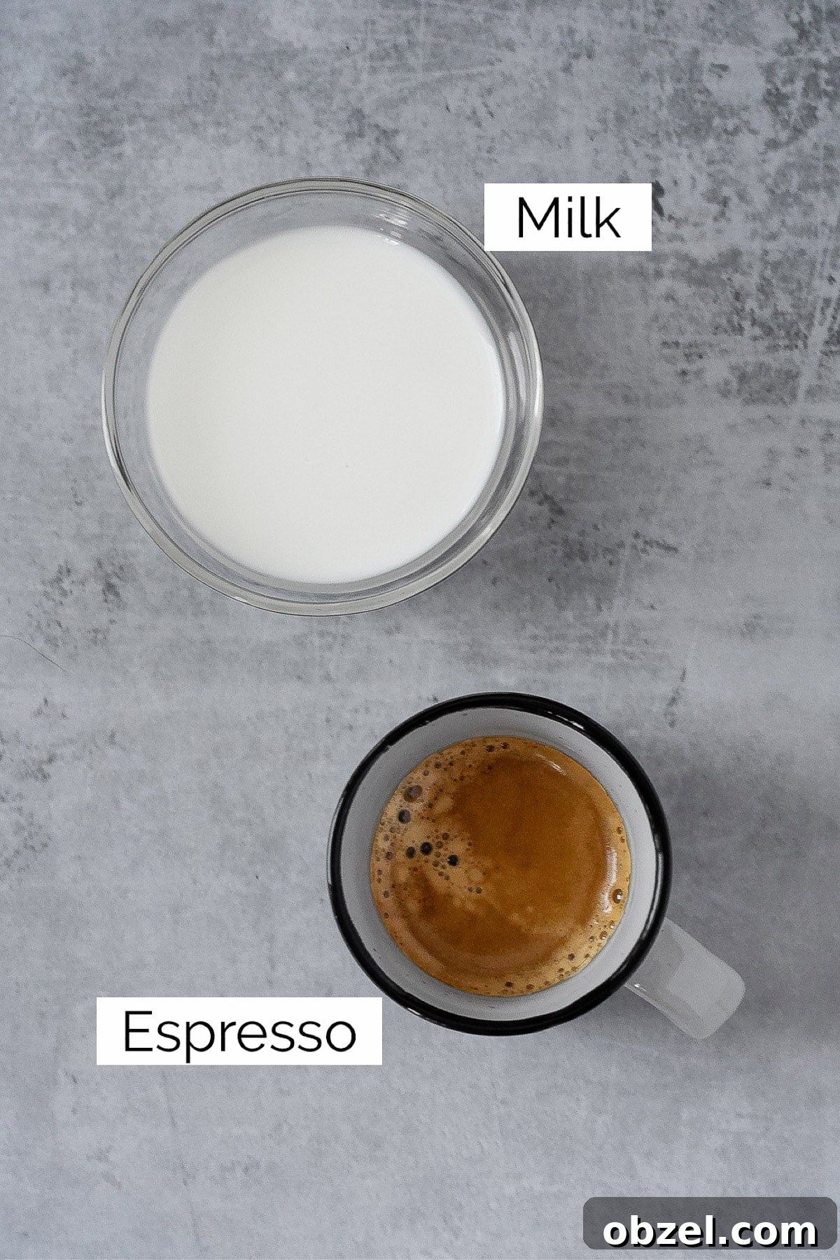 Starbucks Doppio Caffeine Calories and Price 4 Overhead view of ingredients needed to make the macchiato.