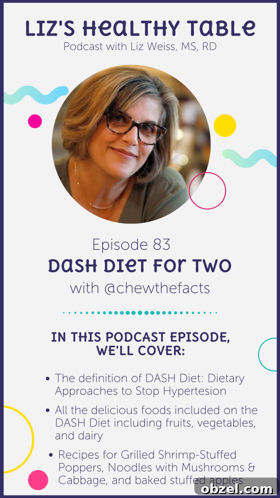 Dash Diet for Two via lizshealthytable.com/podcast #dashdiet