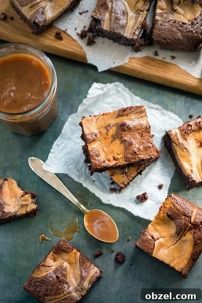 Intensely chocolatey, with a hint of coffee and cheesecake caramel swirls, these brownies certainly have plenty of wow factor!