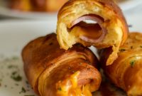 Crispy Air Fryer Ham and Cheese Crescent Rolls