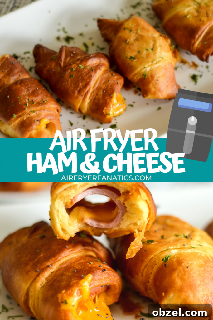 Crispy Air Fryer Ham and Cheese Crescent Rolls 6 air fryer ham and cheese crescent rolls