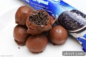 No Bake Caramel Oreo Truffles Recipe 5 Homemade Caramel Oreo Truffles coated in melted chocolate.