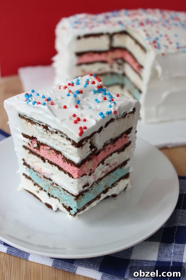 Fourth of July Red, White & Blue Icebox Cake 2 Patriotic Icebox Cake Recipe