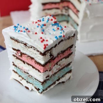 Fourth of July Red, White & Blue Icebox Cake 3 Patriotic icebox cake