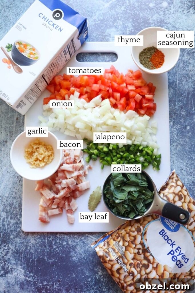 measured and labeled ingredients to make frozen black eyed peas.