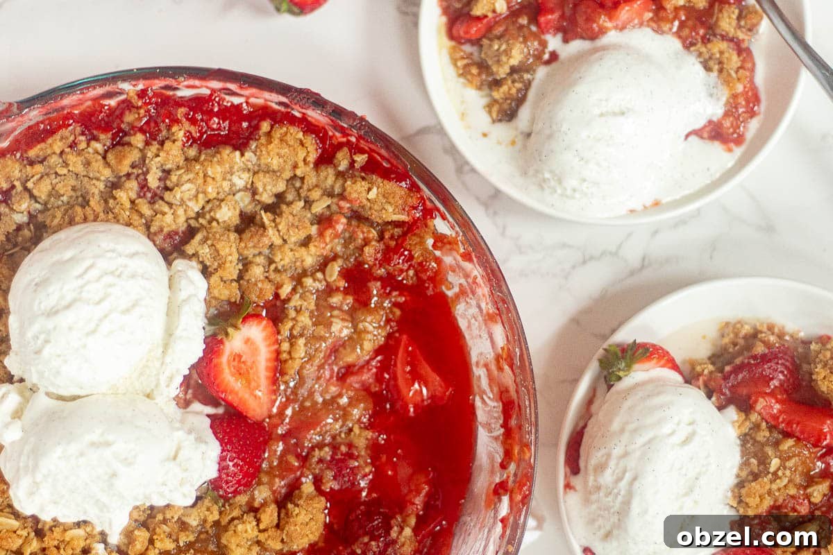 Fresh Strawberry Crisp with Buttery Oat Crumble 5 frozen strawberry crisp recipe served on plates