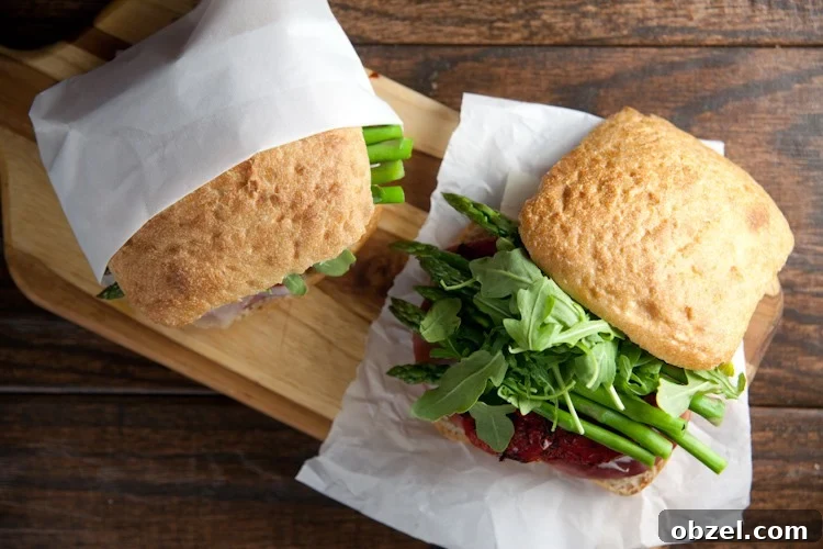 Ham and Asparagus Picnic Sandwiches Recipe 4 Ham and Asparagus Picnic Sandwiches