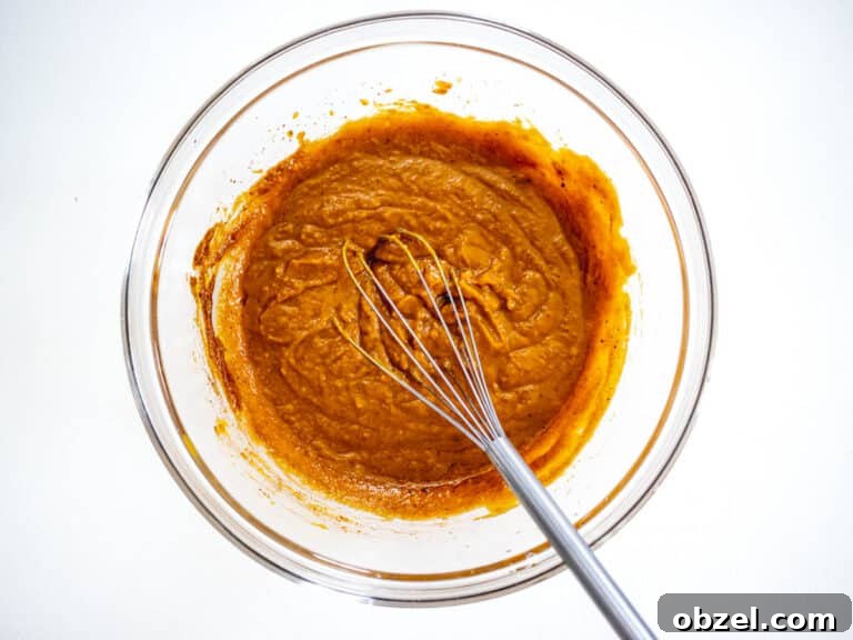 Vegan Pumpkin Muffins with Warm Fall Spices 13 Pumpkin Muffin batter with wet ingredients