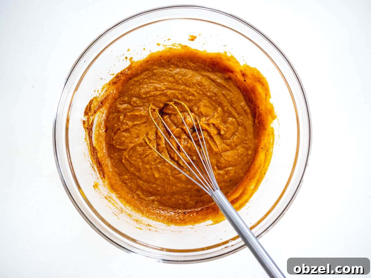 Vegan Pumpkin Muffins with Warm Fall Spices 6 Pumpkin Muffin batter with wet ingredients