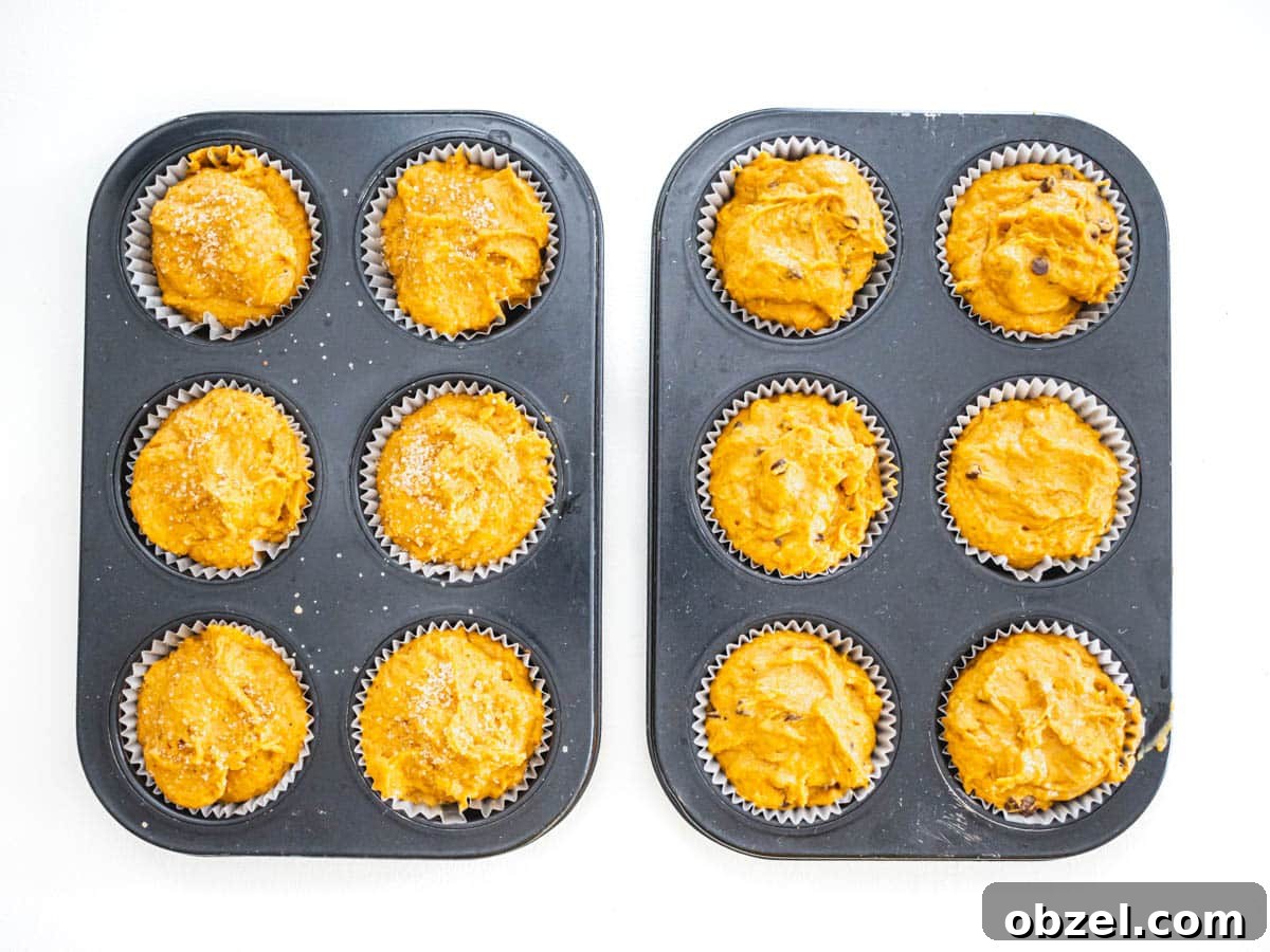 Vegan Pumpkin Muffins with Warm Fall Spices 8 Pumpkin Muffins before baking