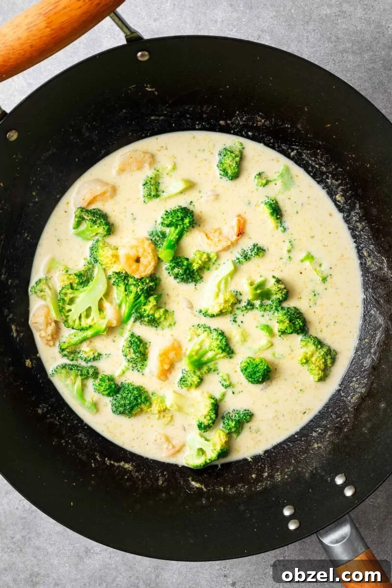 5 Ingredient Thai Green Curry Recipe 9 Thai green curry in a wok.
