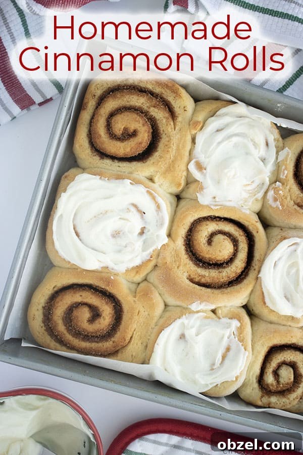 Homemade Cinnamon Rolls Recipe with Cream Cheese Frosting 5 Text on image Homemade Cinnamon Rolls