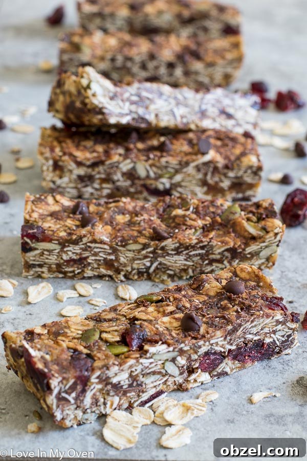 No-Bake Nut-Free Granola Bars with Seeds and Oats 3 Close up of chewy granola bars