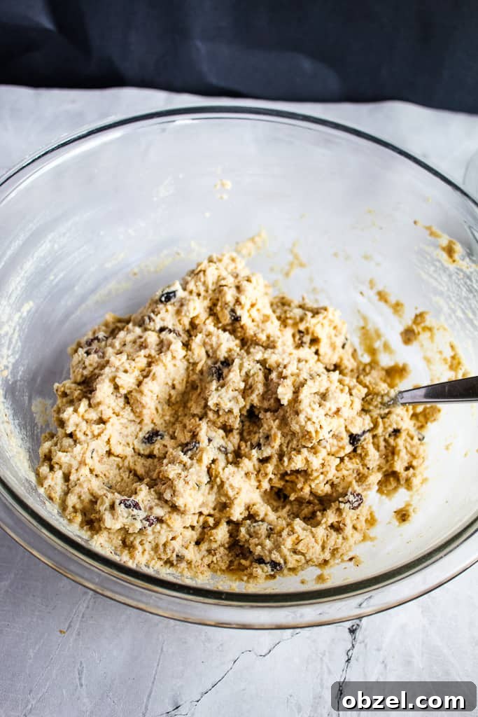 Gluten Free Irish Soda Bread Recipe for Perfect Loaves 6 dough being mixed in a glass bowl