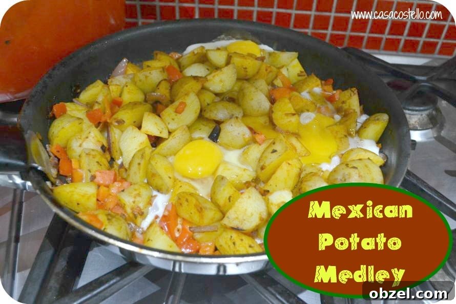 Mexican Potato Skillet with Peppers and Spices 2 mexican potatoes