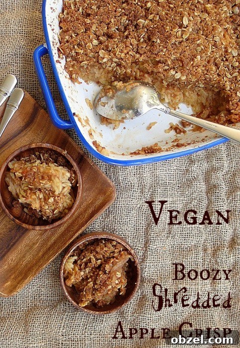 boozy shredded apple crisp